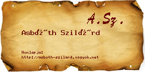 Asbóth Szilárd névjegykártya