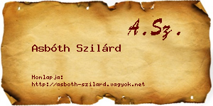 Asbóth Szilárd névjegykártya