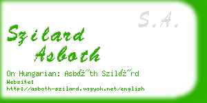 szilard asboth business card